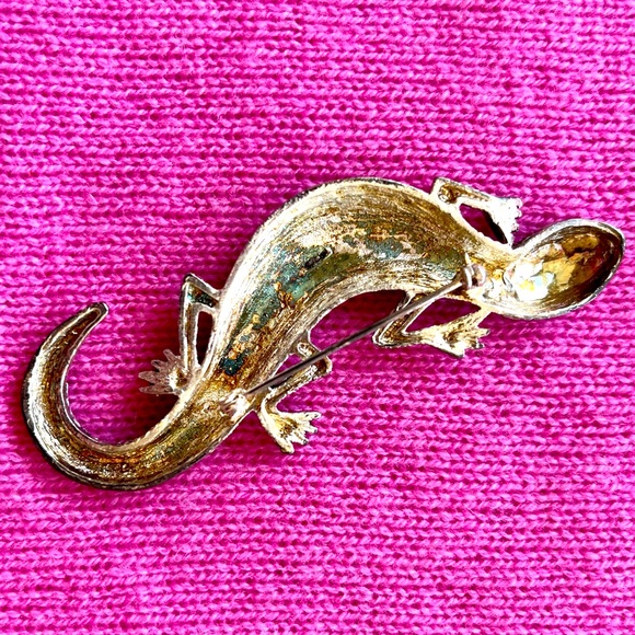 Vintage Silver Plated Salamander Brooch - Picture 6 of 11